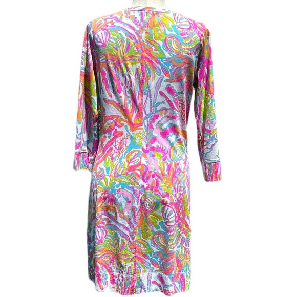Lilly Pulitzer Christie Scuba to Cuba Pima Cotton V Neck Dress Size M - Picture 6 of 9